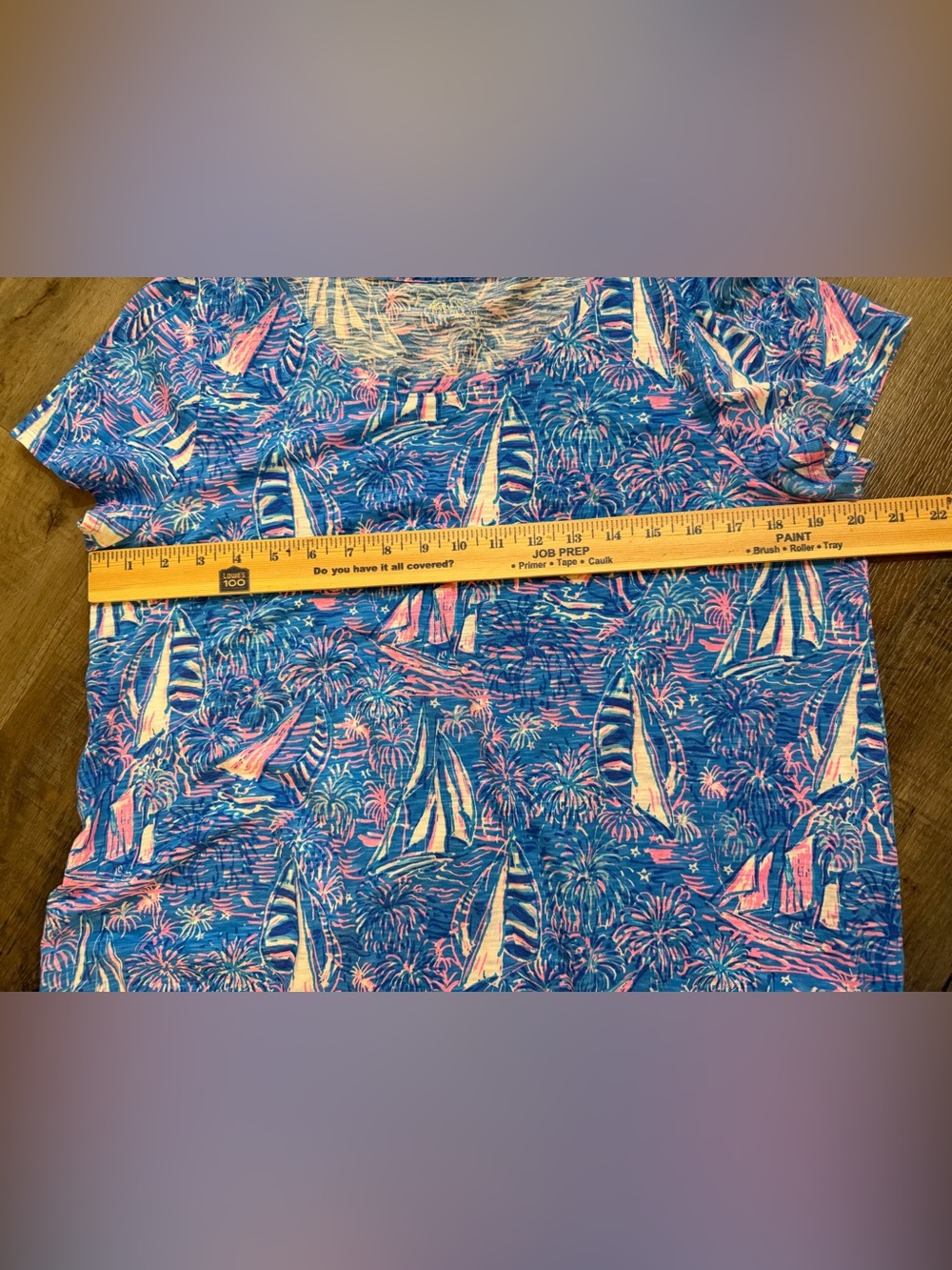 Lilly Pulitzer Boca Blue It's A Sailabration Large T-Shirt Top Sailboats ⛵️ - Picture 9 of 11